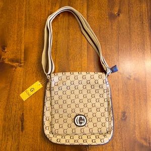 Gold Bags “G” Brown and Tan Crossbody Purse